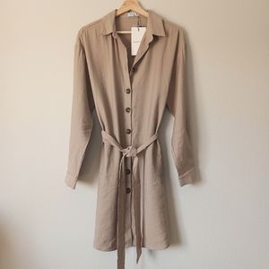 Loavies long sleeve belted shirtdress